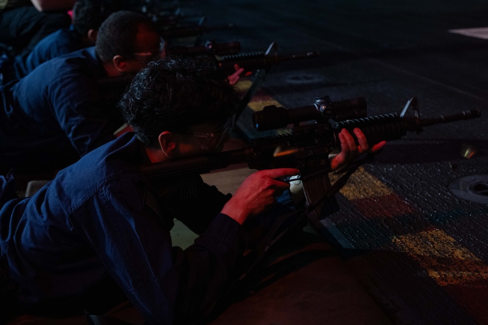 USS America (LHA 6) Sailors Conduct M4 Qualification Shoot