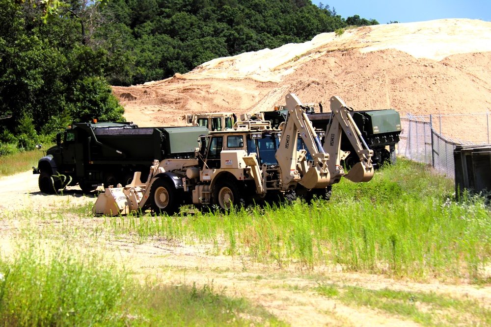 Soldiers from multiple engineer units associated with Army Reserve’s 389th Engineer Battalion train at McCoy in July 2025