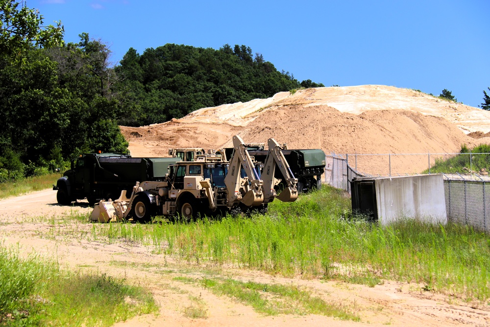 Soldiers from multiple engineer units associated with Army Reserve’s 389th Engineer Battalion train at McCoy in July 2025