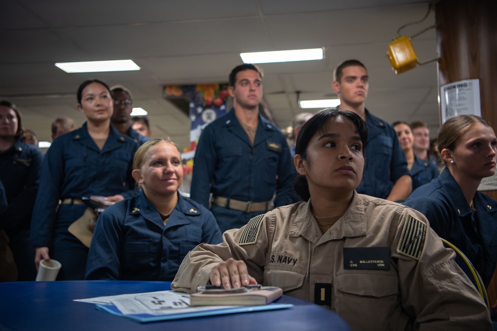 Midshipmen Brief aboard Boxer