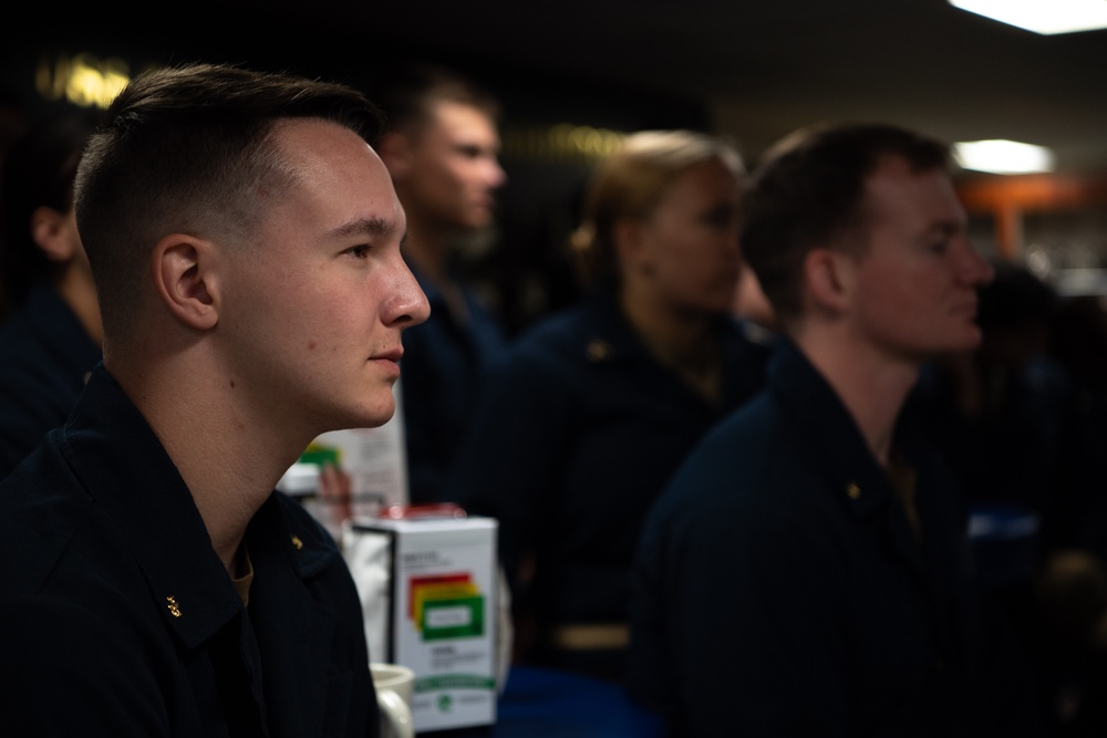 Midshipmen Brief aboard Boxer