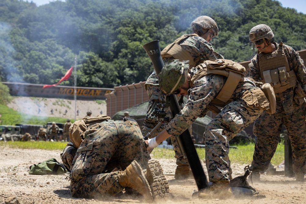 2/23 Marines Conduct Mortar Range during KMEP 25.2