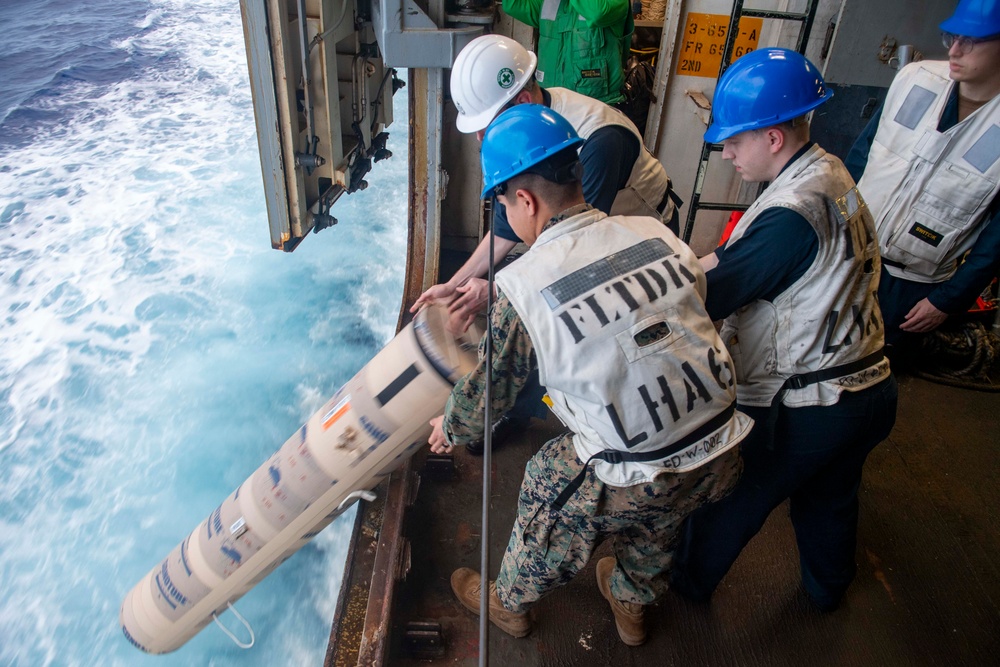 USS America (LHA 6) Conducts Oceanic Data Collection
