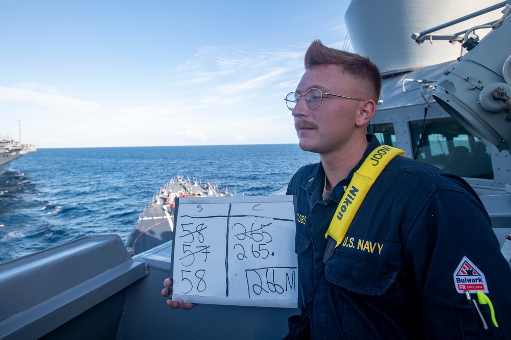 USS Higbee Conducts Replenishment-at-Sea with USS Nimitz