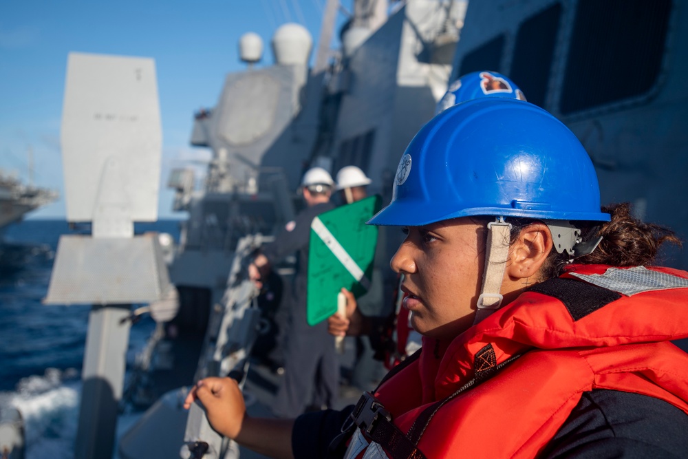 USS Higbee Conducts Replenishment-at-Sea with USS Nimitz