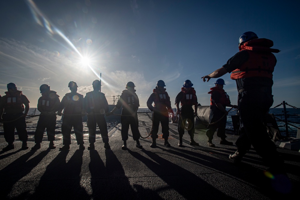 USS Higbee Conducts Replenishment-at-Sea with USS Nimitz