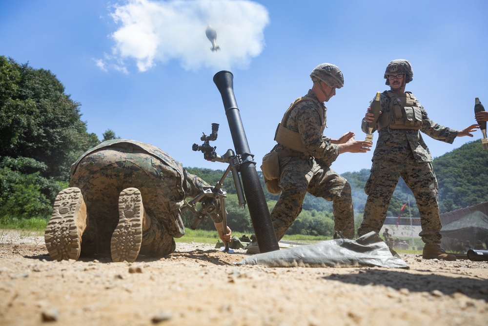 2/23 Marines Conduct Mortar Range during KMEP 25.2
