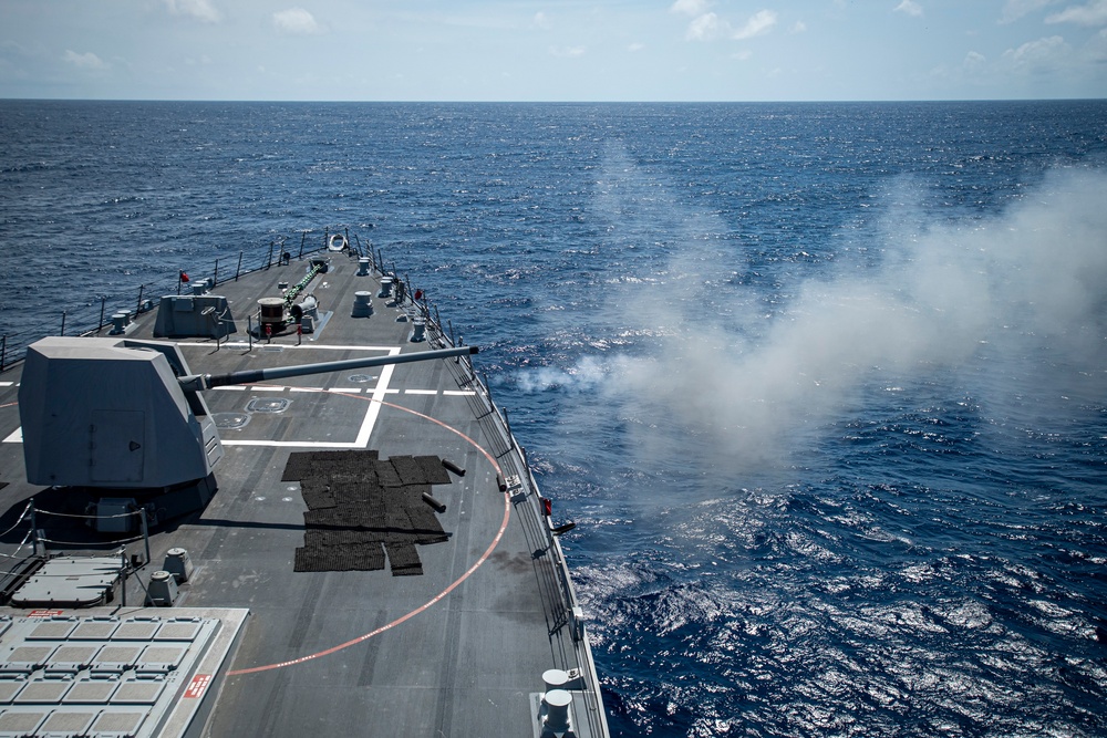 USS Higbee Conducts Live-Fire Weapons Exercise