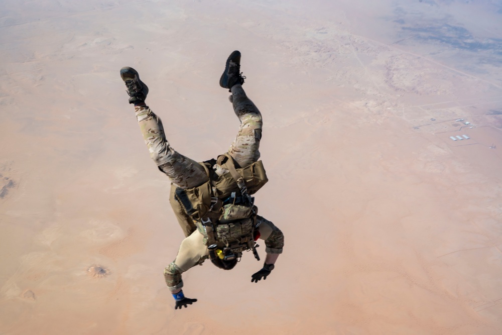 Look Out Below: Pararescuemen Jump From HC-130J Combat King II