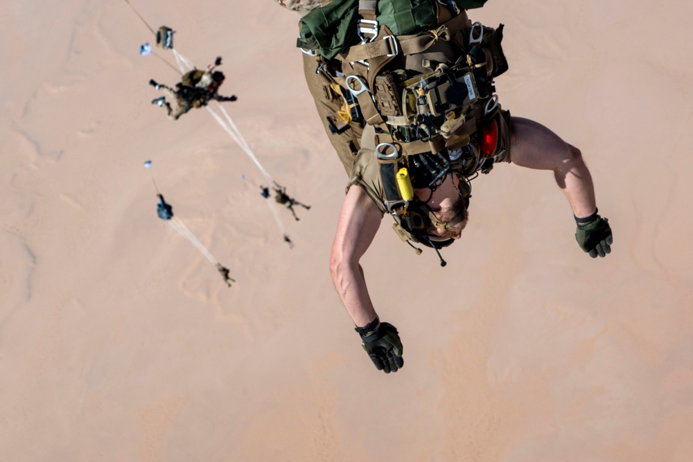 Look Out Below: Pararescuemen Jump From HC-130J Combat King II