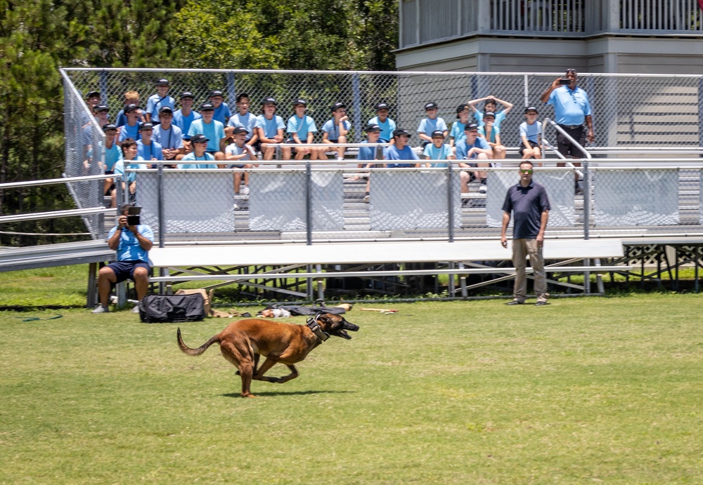 Military police demonstration at Hilton Head Prep School