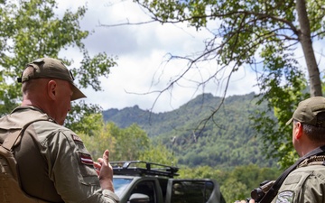 NATO-led KFOR mission along with local contractors install signs along the ABL