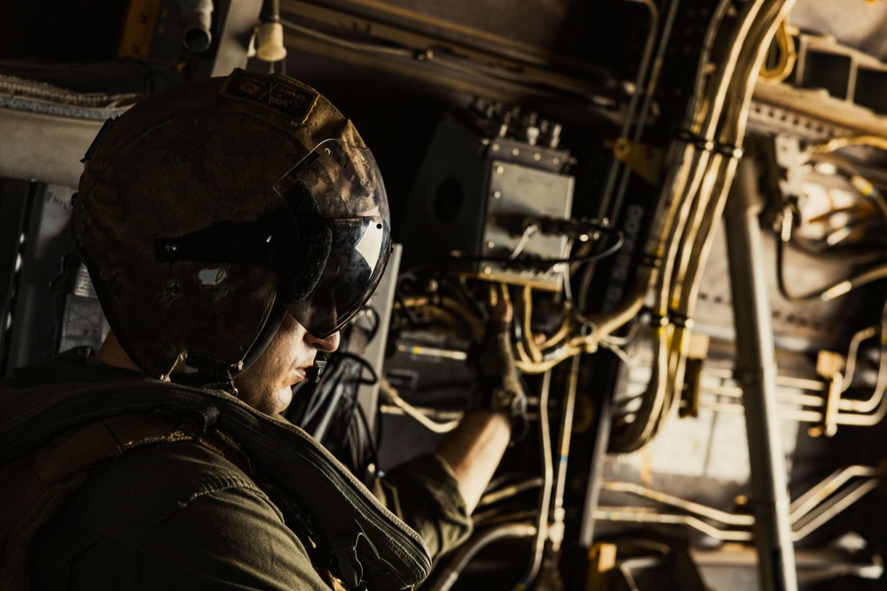 MRF-D 25.3: U.S. Marines conduct live-fire training on MV-22B Ospreys