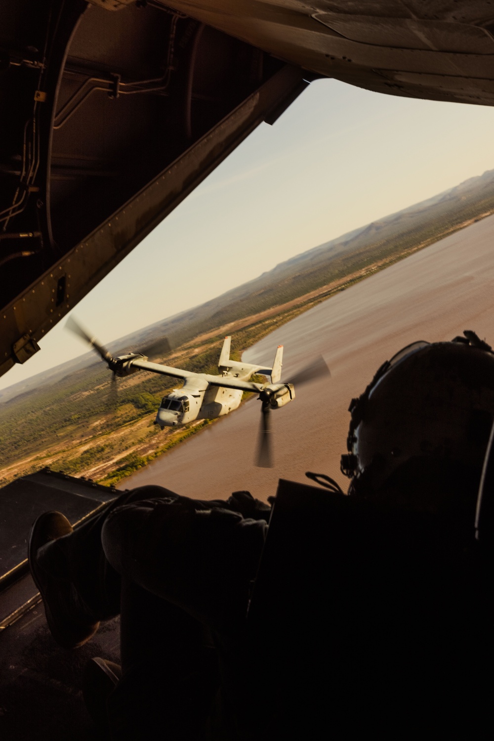 MRF-D 25.3: U.S. Marines conduct live-fire training on MV-22B Ospreys