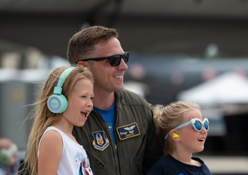 U.S. Airmen take in the action at the 2025 Fort Wayne Air Show
