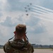 U.S. Airmen take in the action at the 2025 Fort Wayne Air Show