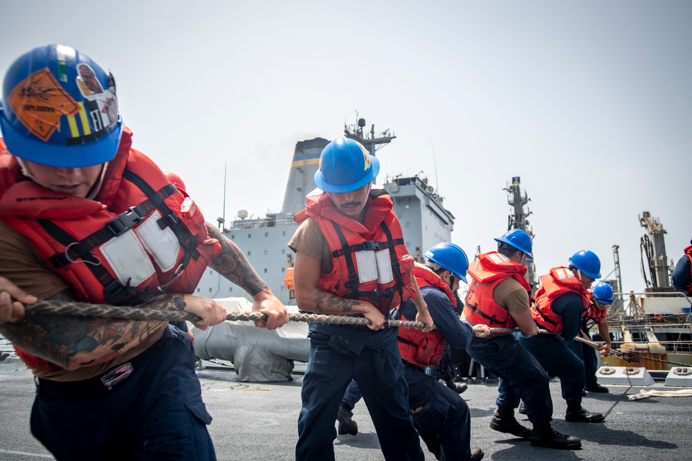 USS Higbee Conducts Replenishment at Sea with USNS Guadalupe