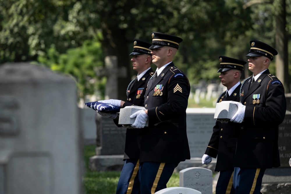 Military Funeral Honors are Conducted for U.S. Army Retired Lt. Col. George Kesnig in Section 1