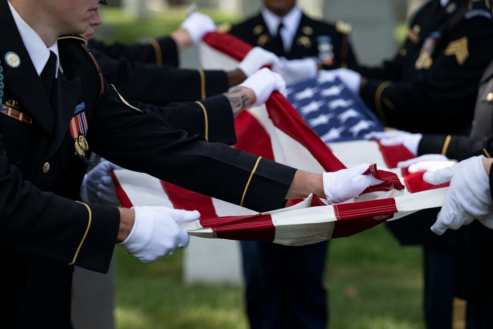 Military Funeral Honors are Conducted for U.S. Army Retired Lt. Col. George Kesnig in Section 1