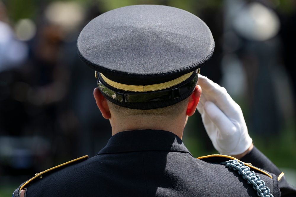 Military Funeral Honors are Conducted for U.S. Army Retired Lt. Col. George Kesnig in Section 1