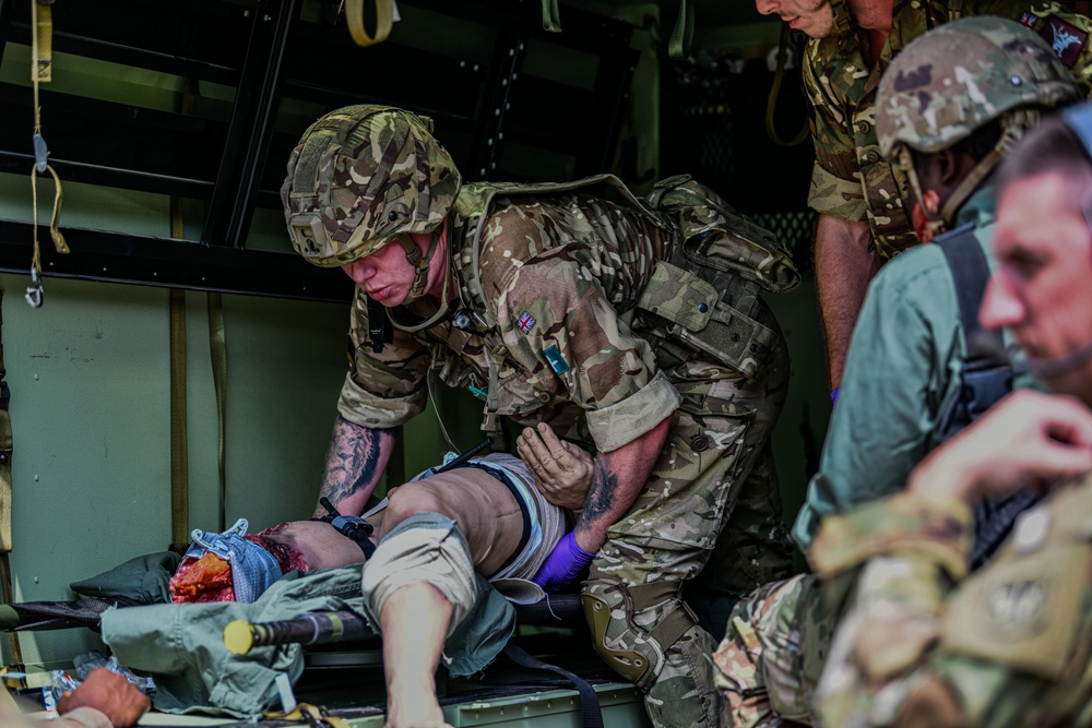 Wisconsin National Guard Conducts MEDEVAC Training with British Army at Northern Strike 25-2