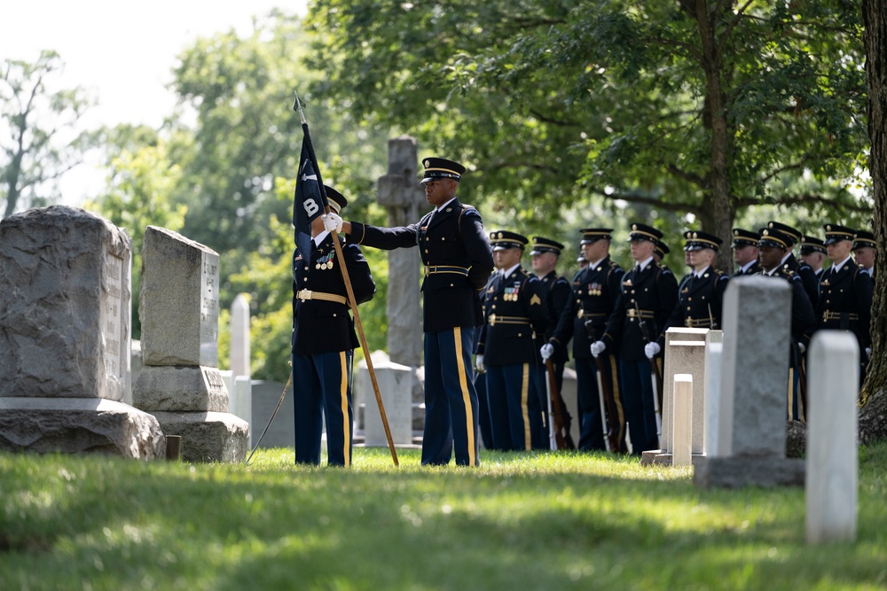 Military Funeral Honors are Conducted for U.S. Army Retired Lt. Col. George Kesnig in Section 1