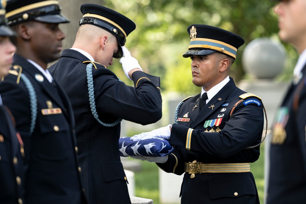 Military Funeral Honors are Conducted for U.S. Army Retired Lt. Col. George Kesnig in Section 1