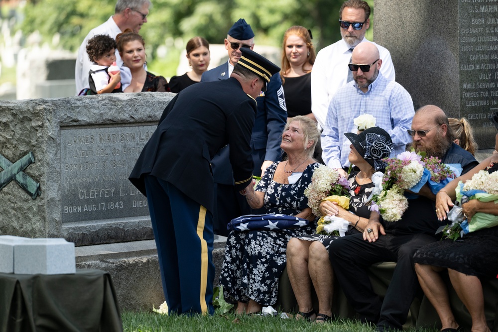 Military Funeral Honors are Conducted for U.S. Army Retired Lt. Col. George Kesnig in Section 1