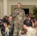 Chief Power speaks to Airmen during enlisted call at JBSA-Lackland