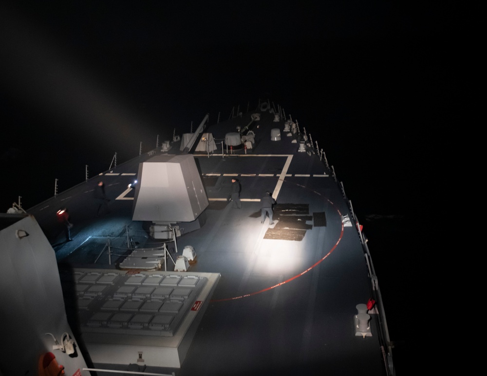 USS Higbee Conducts Live-Fire Evolution