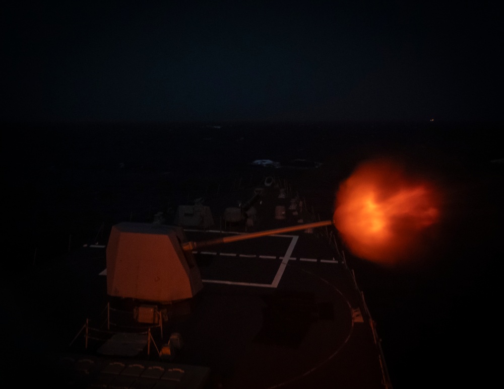 USS Higbee Conducts Live-Fire Evolution