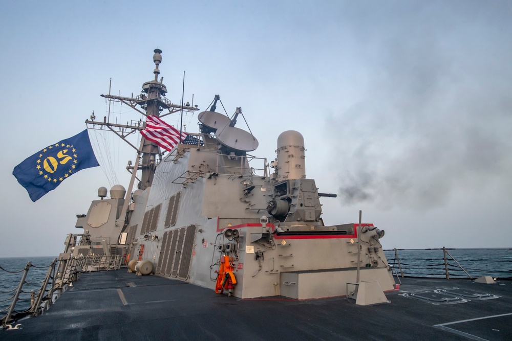 USS Higbee Conducts Live-Fire Evolution