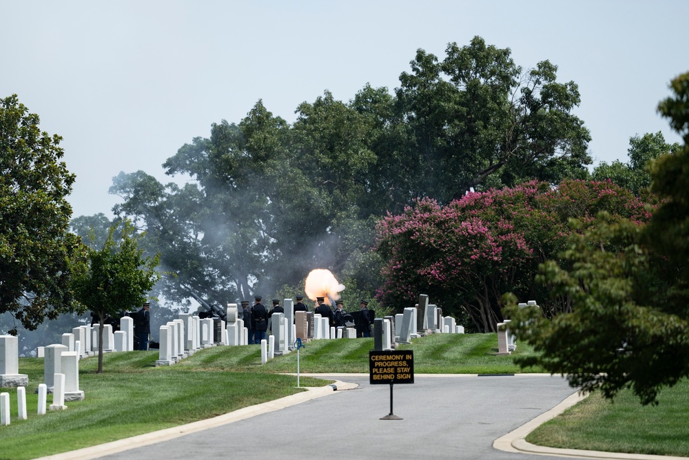 Full Military Funeral Honors with Escort are Conducted for U.S. Army Lt. Gen. Patrick Hughes in Section 34