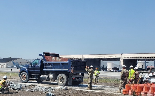 173rd Civil Engineers Hone Airfield Repair Skills