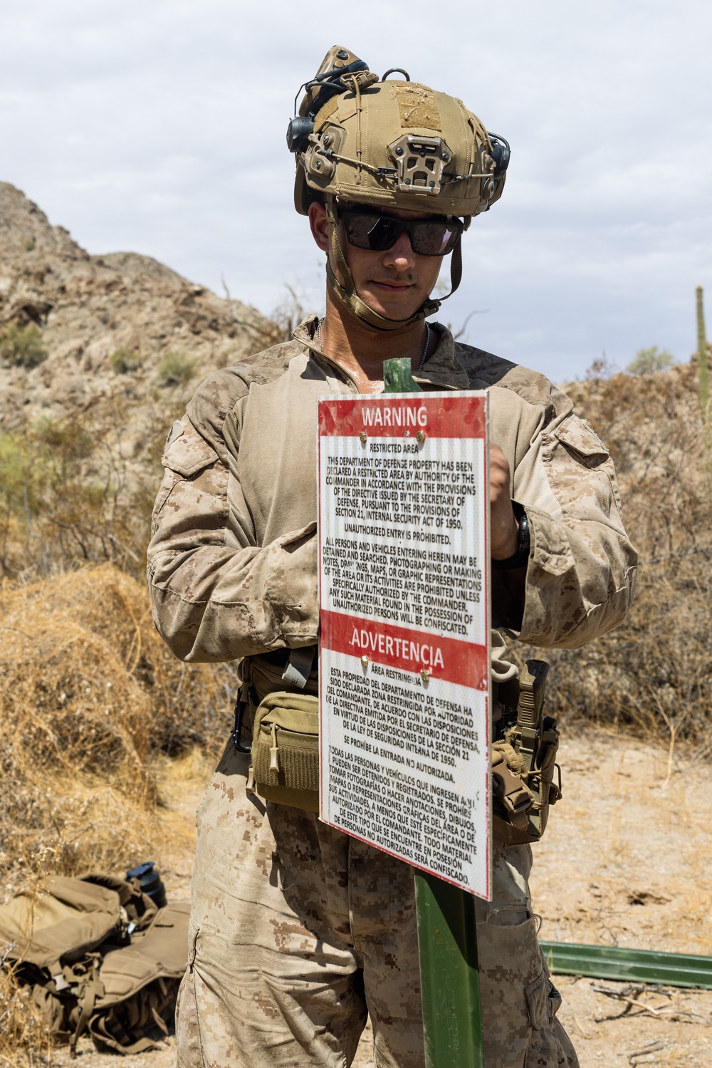 JTF-SB Marines execute aerial insert for Yuma National Defense Area signage emplacement mission
