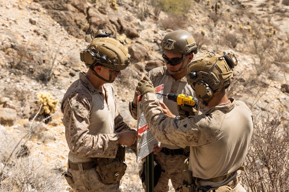 JTF-SB Marines execute aerial insert for Yuma National Defense Area signage emplacement mission