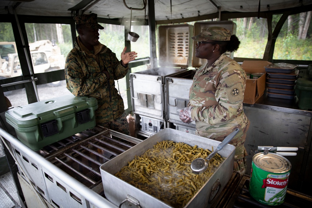 Joint effort between Marines and 770th, 771st Field Feeding Teams
