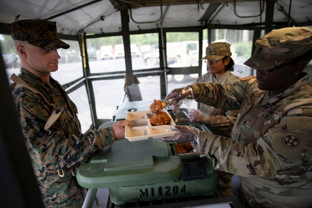 Joint effort between Marines and 770th, 771st Field Feeding Teams