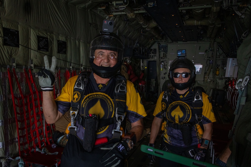On 3: U.S. Service Members Sky Dive during the 2025 MCBH Kaneohe Airshow