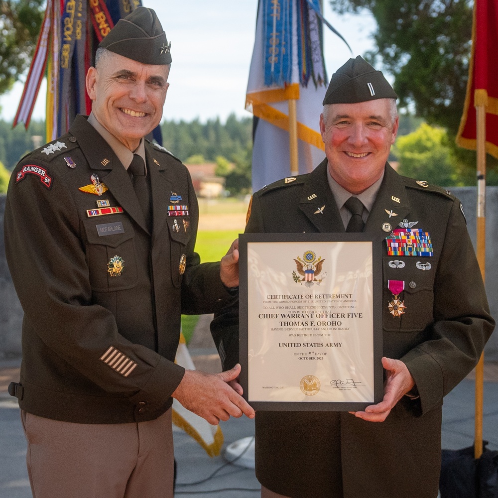 I Corps Bids Farewell to CW5 Oroho