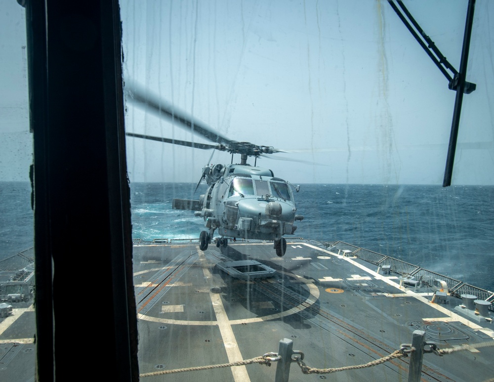 USS Higbee Conducts Flight Operations