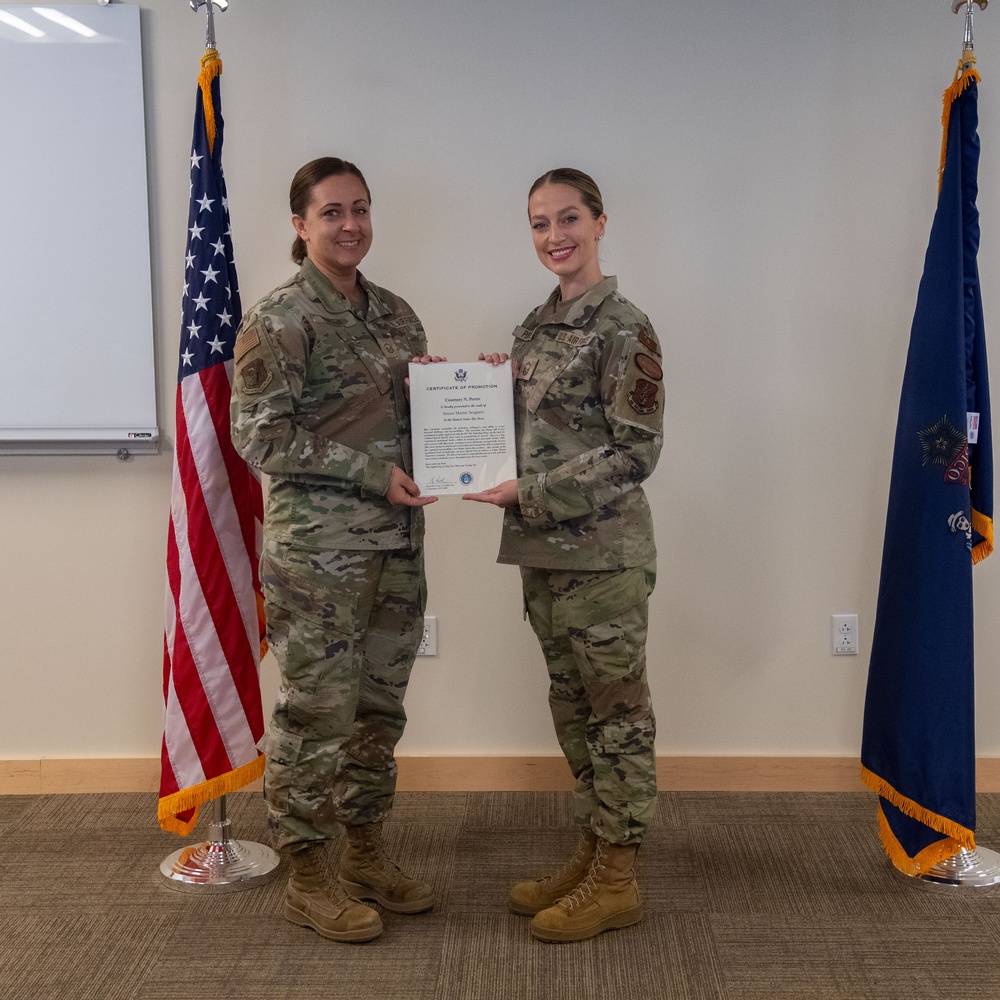 Promotion Ceremony for SMSgt Porter