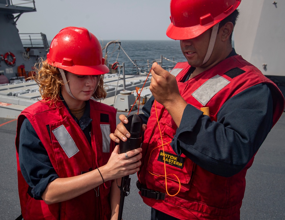 USS Higbee Conducts Replenishment-at-Sea with USNS John Lewis