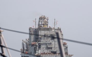 USS Higbee Conducts Replenishment-at-Sea with USNS John Lewis