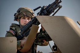 Pvt. Samantha Lawton Operates A Mounted M240B