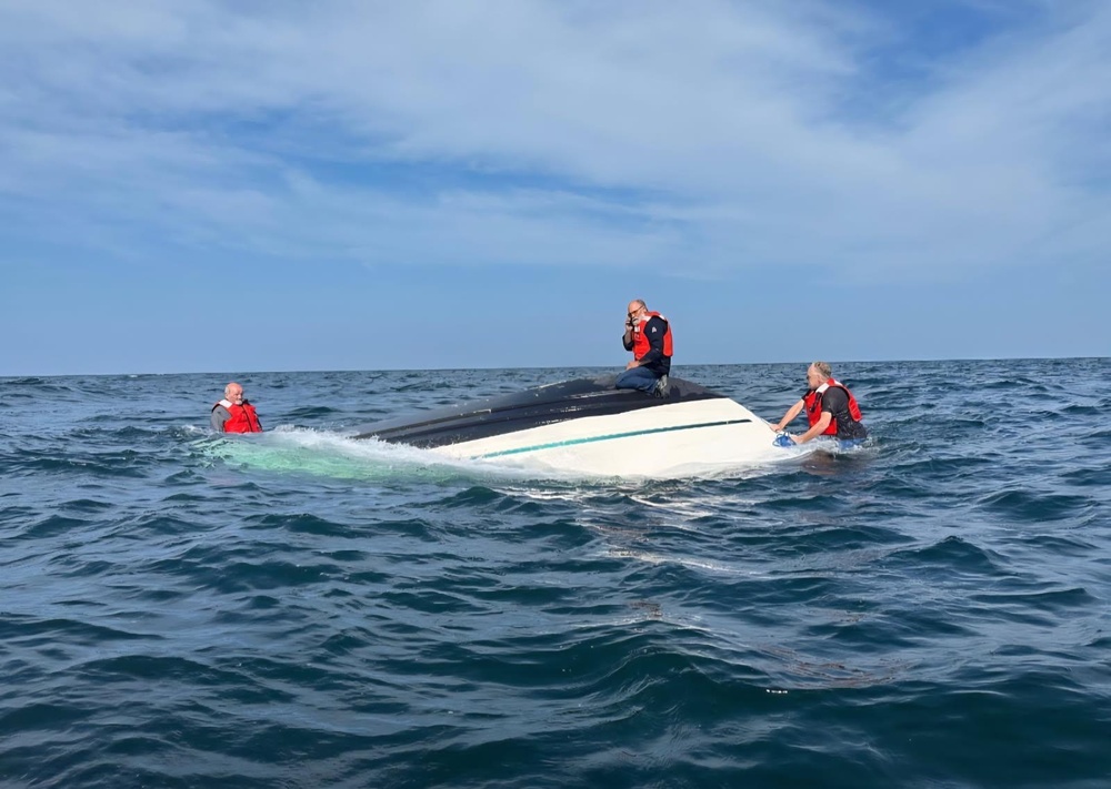 Coast Guard rescues 4 people from capsized vessel on Lake Erie