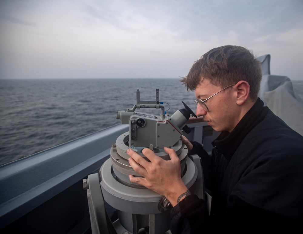 USS Higbee Sailors Stand Watch