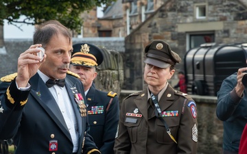Gen. Donahue meeting the Fife and Drum Corps at The Royal Edinburgh Military Tattoo