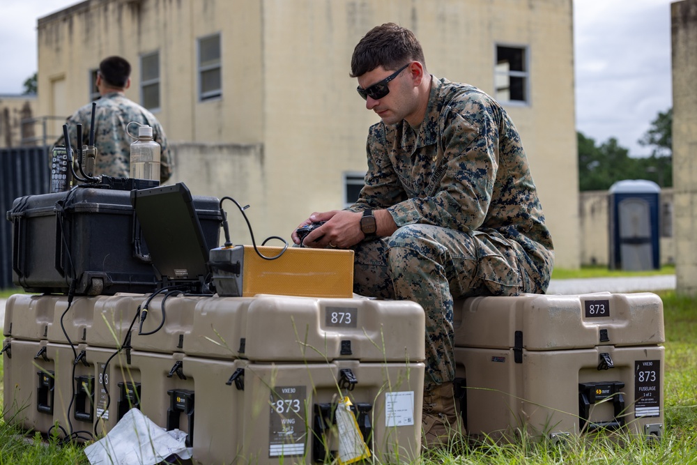 Marines with Advanced Infantry Training Battalion utilize a Vidterra Compass system to assess students