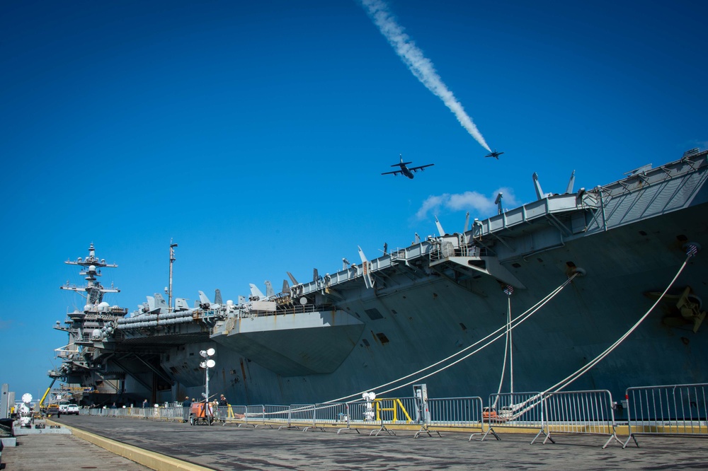 Blue Angels fly over USS Carl Vinson